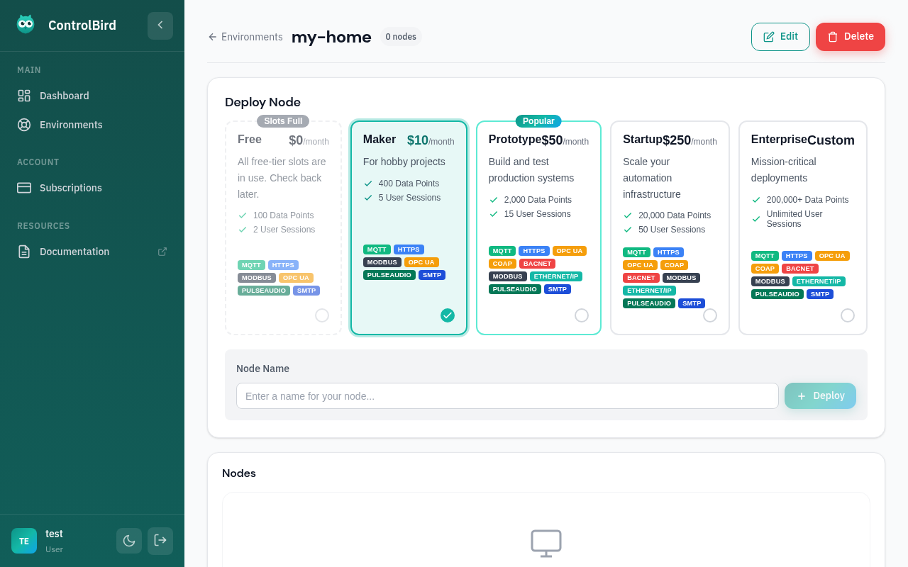Subscription tier selection