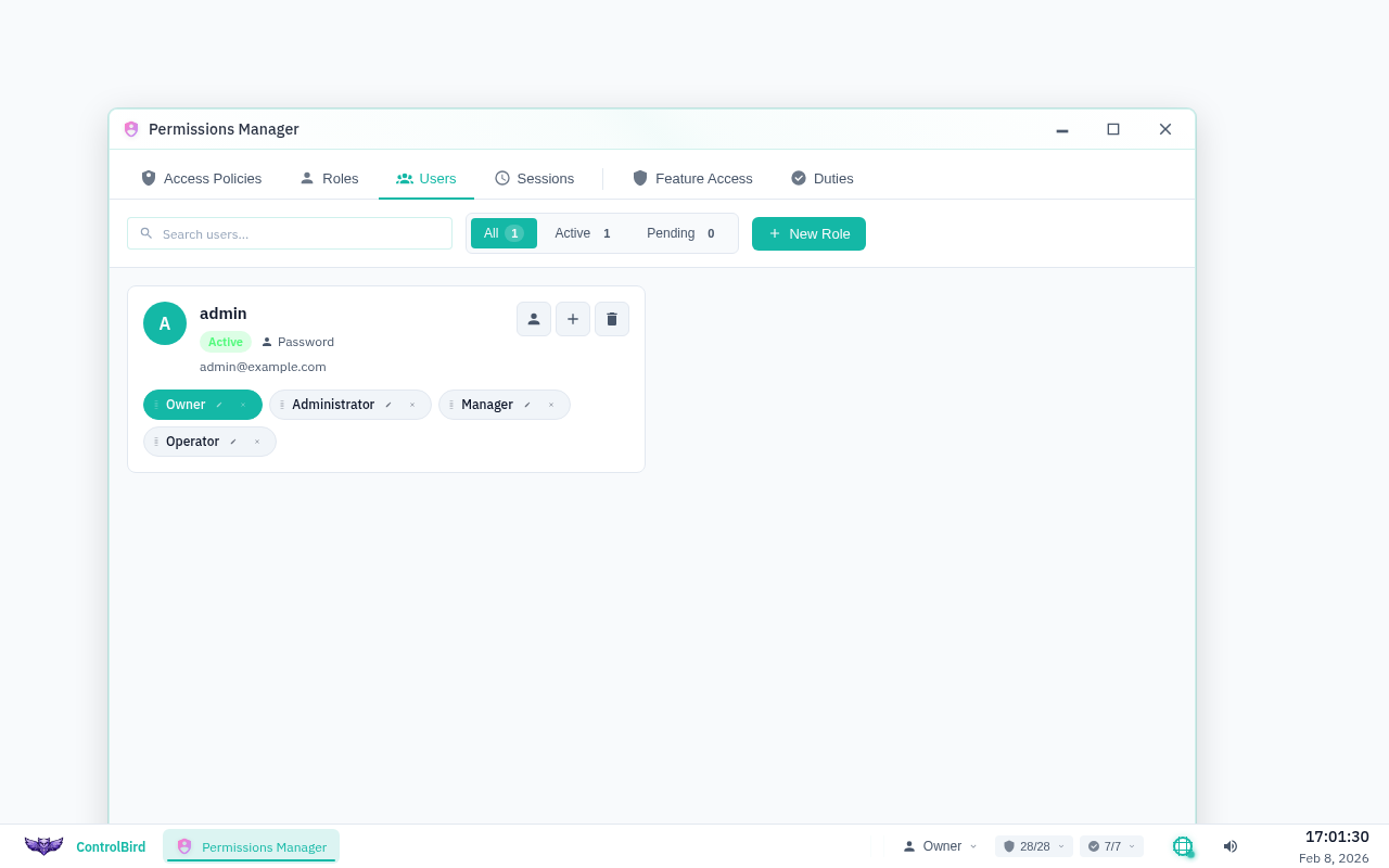 Create user dialog