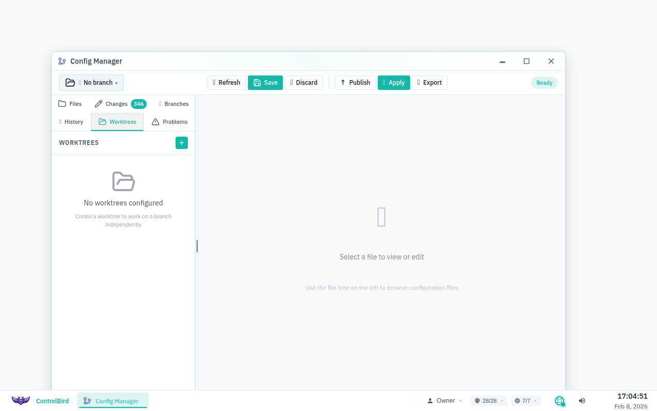 Worktree management panel